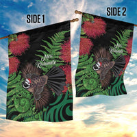Meri Kirihimete New Zealand Garden Flag Piwakawaka Koru Fern Mix Pohutukawa - Polynesian Pride