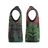 Meri Kirihimete New Zealand Christmas Knitted V-Neck Vest Piwakawaka Koru Fern Mix Pohutukawa - Polynesian Pride