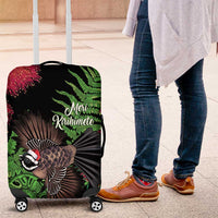 Meri Kirihimete New Zealand Luggage Cover Piwakawaka Koru Fern Mix Pohutukawa - Polynesian Pride