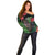Meri Kirihimete New Zealand Off Shoulder Sweater Piwakawaka Koru Fern Mix Pohutukawa - Polynesian Pride
