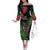 Meri Kirihimete New Zealand Off The Shoulder Long Sleeve Dress Piwakawaka Koru Fern Mix Pohutukawa - Polynesian Pride