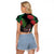 Meri Kirihimete New Zealand Raglan Cropped T Shirt Piwakawaka Koru Fern Mix Pohutukawa - Polynesian Pride