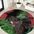 Meri Kirihimete New Zealand Round Carpet Piwakawaka Koru Fern Mix Pohutukawa - Polynesian Pride