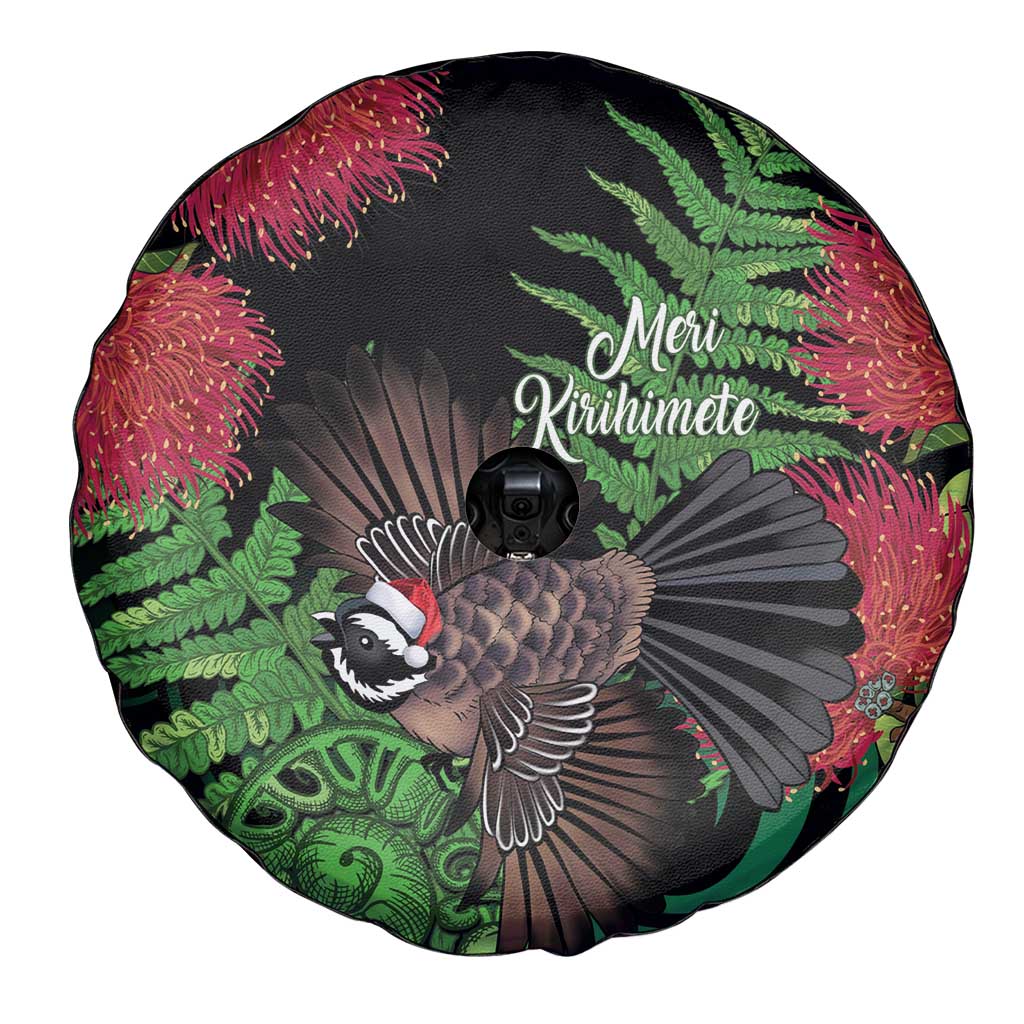 Meri Kirihimete New Zealand Spare Tire Cover Piwakawaka Koru Fern Mix Pohutukawa - Polynesian Pride