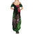 Meri Kirihimete New Zealand Summer Maxi Dress Piwakawaka Koru Fern Mix Pohutukawa - Polynesian Pride