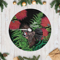 Meri Kirihimete New Zealand Tree Skirt Piwakawaka Koru Fern Mix Pohutukawa - Polynesian Pride