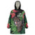 Meri Kirihimete New Zealand Wearable Blanket Hoodie Piwakawaka Koru Fern Mix Pohutukawa - Polynesian Pride
