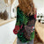 Meri Kirihimete New Zealand Women Casual Shirt Piwakawaka Koru Fern Mix Pohutukawa - Polynesian Pride