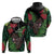 Meri Kirihimete New Zealand Zip Hoodie Piwakawaka Koru Fern Mix Pohutukawa - Polynesian Pride