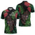 Meri Kirihimete New Zealand Zipper Polo Shirt Piwakawaka Koru Fern Mix Pohutukawa - Polynesian Pride