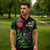 Meri Kirihimete New Zealand Zipper Polo Shirt Piwakawaka Koru Fern Mix Pohutukawa - Polynesian Pride