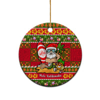 Hawaii Surfing Santa Christmas Ceramic Ornament Tropical Pineapple Mele Kalikimaka Quilt Pattern LT14 - Polynesian Pride