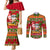 Personalised Hawaii Surfing Santa Christmas Couples Matching Mermaid Dress and Long Sleeve Button Shirt Tropical Pineapple Mele Kalikimaka Quilt Pattern LT14 Red - Polynesian Pride