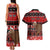 Personalised New Zealand Christmas Couples Matching Tank Maxi Dress and Hawaiian Shirt Aotearoa Kiwi Meri Kirihimete Red Version LT14 - Polynesian Pride