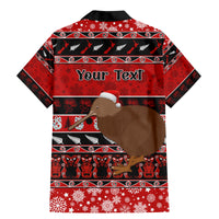 Personalised New Zealand Christmas Family Matching Mermaid Dress and Hawaiian Shirt Aotearoa Kiwi Meri Kirihimete Red Version LT14 - Polynesian Pride