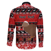 Personalised New Zealand Christmas Family Matching Summer Maxi Dress and Hawaiian Shirt Aotearoa Kiwi Meri Kirihimete Red Version LT14 - Polynesian Pride