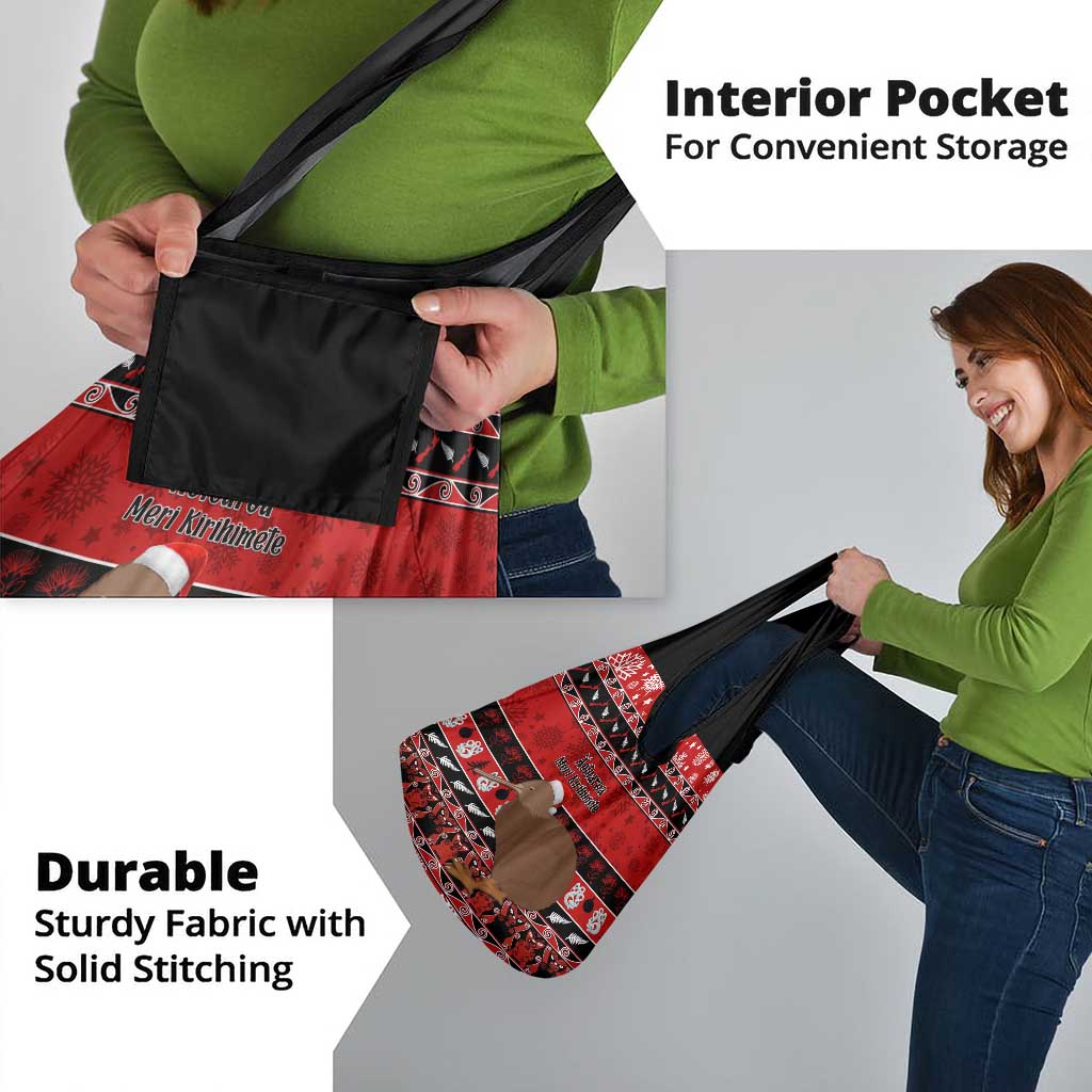 New Zealand Christmas Grocery Bag Aotearoa Kiwi Meri Kirihimete Red Version