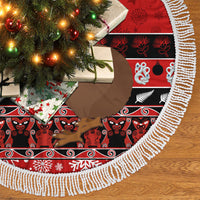 New Zealand Christmas Tree Skirt Aotearoa Kiwi Meri Kirihimete Red Version LT14 - Polynesian Pride