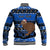 Personalised New Zealand Christmas Baseball Jacket Aotearoa Kiwi Meri Kirihimete Blue Version LT14 - Polynesian Pride