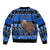 Personalised New Zealand Christmas Bomber Jacket Aotearoa Kiwi Meri Kirihimete Blue Version LT14 - Polynesian Pride