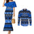 Personalised New Zealand Christmas Couples Matching Mermaid Dress and Long Sleeve Button Shirt Aotearoa Kiwi Meri Kirihimete Blue Version LT14 Blue - Polynesian Pride