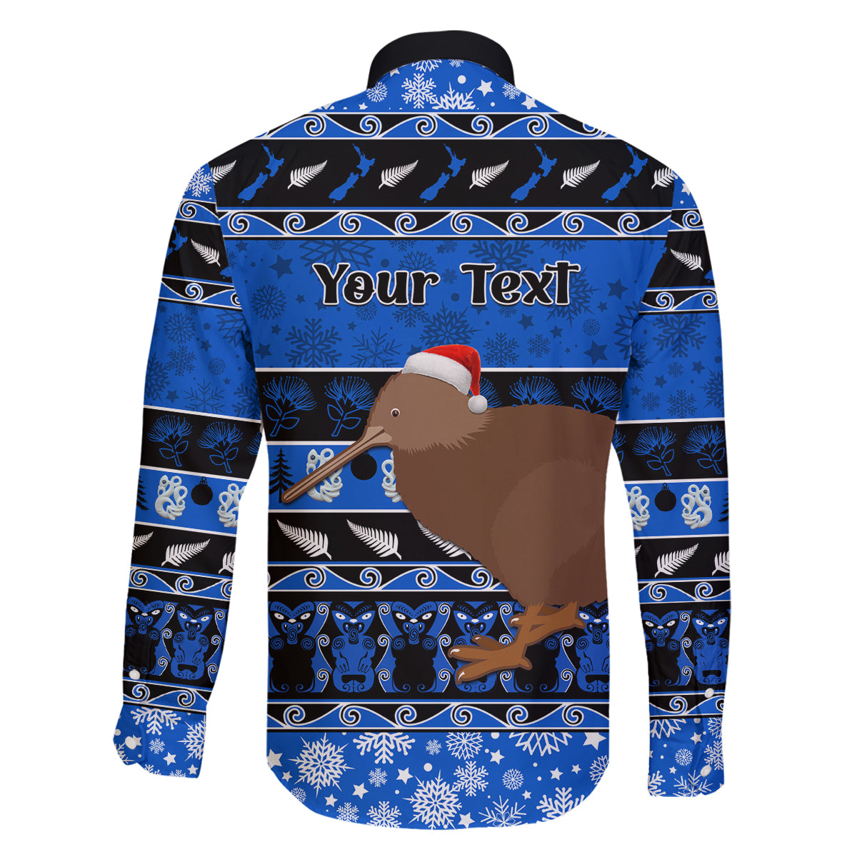 Personalised New Zealand Christmas Family Matching Puletasi Dress and Hawaiian Shirt Aotearoa Kiwi Meri Kirihimete Blue Version LT14 - Polynesian Pride