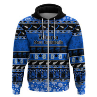 Personalised New Zealand Christmas Hoodie Aotearoa Kiwi Meri Kirihimete Blue Version LT14 - Polynesian Pride