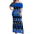 Personalised New Zealand Christmas Off Shoulder Maxi Dress Aotearoa Kiwi Meri Kirihimete Blue Version LT14 Women Blue - Polynesian Pride