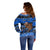 Personalised New Zealand Christmas Off Shoulder Sweater Aotearoa Kiwi Meri Kirihimete Blue Version LT14 - Polynesian Pride