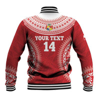 Custom Tonga Mate Maa Baseball Jacket Go Champions Tongan Ngatu - Red