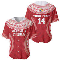 Custom Tonga Mate Maa Baseball Jersey Go Champions Tongan Ngatu - Red LT14 - Polynesian Pride