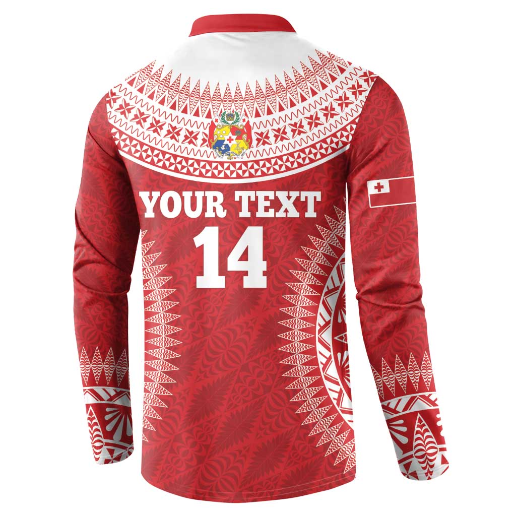 Custom Tonga Mate Maa Button Sweatshirt Go Champions Tongan Ngatu - Red