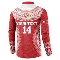 Custom Tonga Mate Maa Button Sweatshirt Go Champions Tongan Ngatu - Red