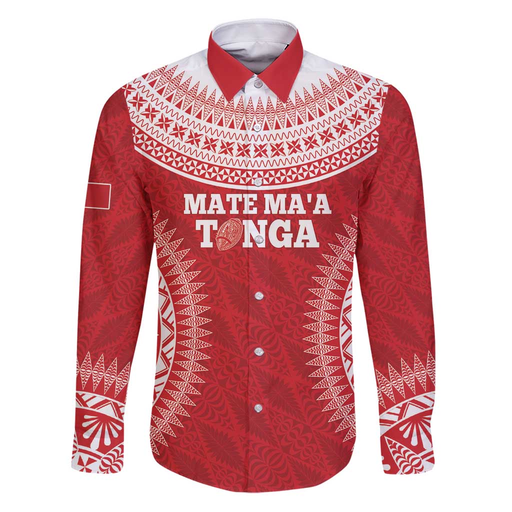Custom Tonga Mate Maa Family Matching Puletasi and Hawaiian Shirt Go Champions Tongan Ngatu - Red