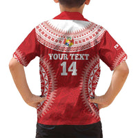 Custom Tonga Mate Maa Family Matching Tank Maxi Dress and Hawaiian Shirt Go Champions Tongan Ngatu - Red LT14 - Polynesian Pride