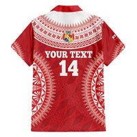 Custom Tonga Mate Maa Family Matching Tank Maxi Dress and Hawaiian Shirt Go Champions Tongan Ngatu - Red LT14 - Polynesian Pride