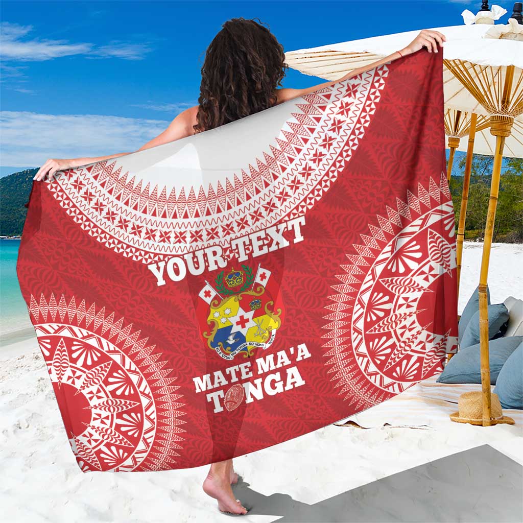 Custom Tonga Mate Maa Sarong Go Champions Tongan Ngatu - Red LT14 One Size 44 x 66 inches Red - Polynesian Pride