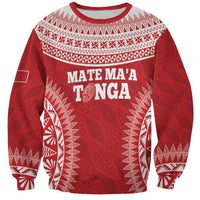 Custom Tonga Mate Maa Sweatshirt Go Champions Tongan Ngatu - Red