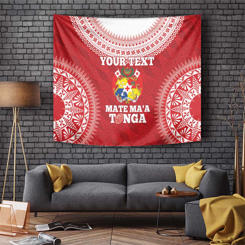 Custom Tonga Mate Maa Tapestry Go Champions Tongan Ngatu - Red LT14 Red - Polynesian Pride