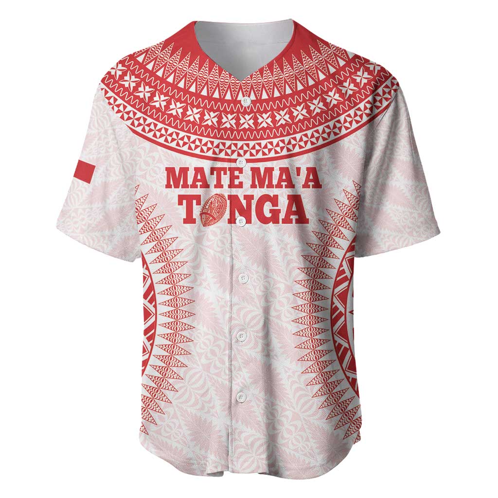 Custom Tonga Mate Maa Baseball Jersey Go Champions Tongan Ngatu - White LT14 White - Polynesian Pride