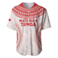 Custom Tonga Mate Maa Baseball Jersey Go Champions Tongan Ngatu - White LT14 White - Polynesian Pride
