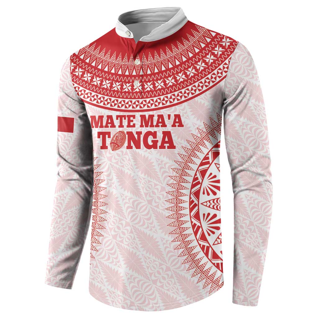 Custom Tonga Mate Maa Button Sweatshirt Go Champions Tongan Ngatu - White