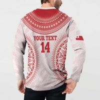 Custom Tonga Mate Maa Button Sweatshirt Go Champions Tongan Ngatu - White