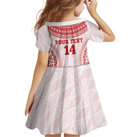 Custom Tonga Mate Maa Family Matching Mermaid Dress and Hawaiian Shirt Go Champions Tongan Ngatu - White LT14 - Polynesian Pride
