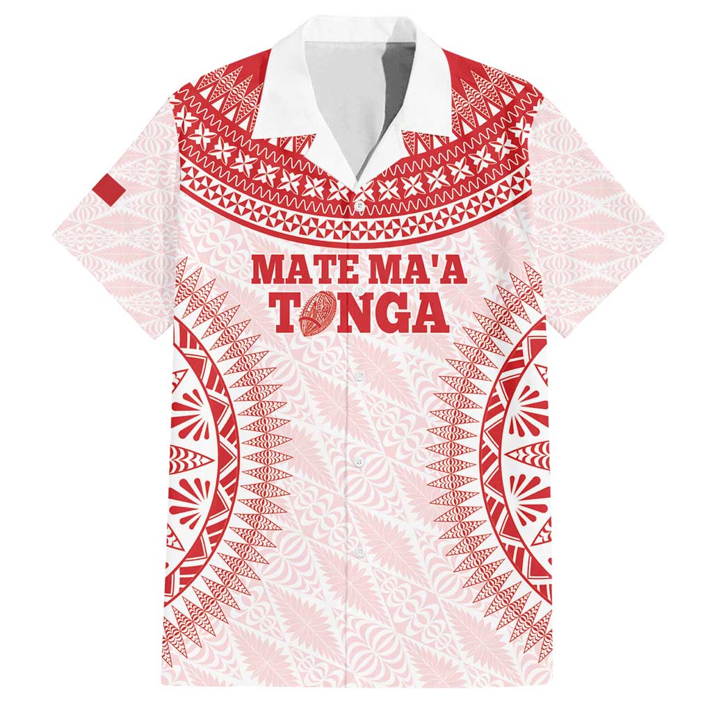 Custom Tonga Mate Maa Family Matching Tank Maxi Dress and Hawaiian Shirt Go Champions Tongan Ngatu - White