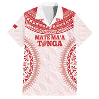 Custom Tonga Mate Maa Family Matching Tank Maxi Dress and Hawaiian Shirt Go Champions Tongan Ngatu - White