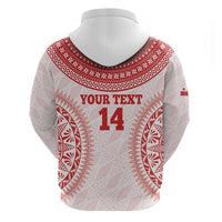 Custom Tonga Mate Maa Hoodie Go Champions Tongan Ngatu - White LT14 - Polynesian Pride