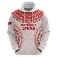 Custom Tonga Mate Maa Hoodie Go Champions Tongan Ngatu - White LT14 - Polynesian Pride