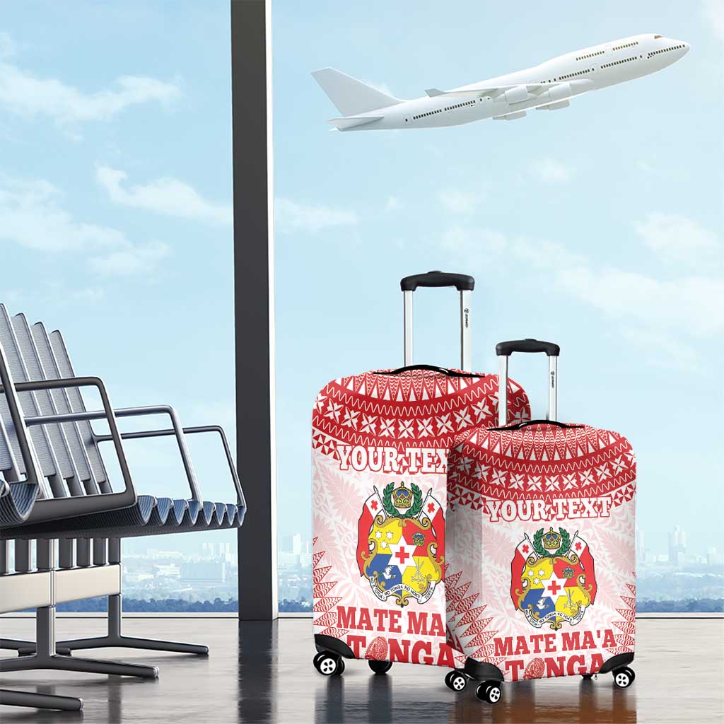 Custom Tonga Mate Maa Luggage Cover Go Champions Tongan Ngatu - White