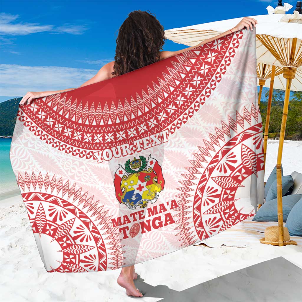 Custom Tonga Mate Maa Sarong Go Champions Tongan Ngatu - White LT14 One Size 44 x 66 inches White - Polynesian Pride